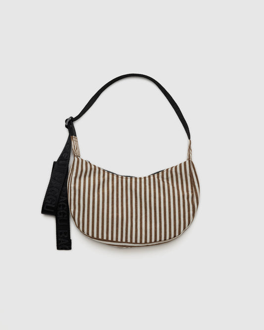 BAGGU Small Crescent Bag - Brown Stripe