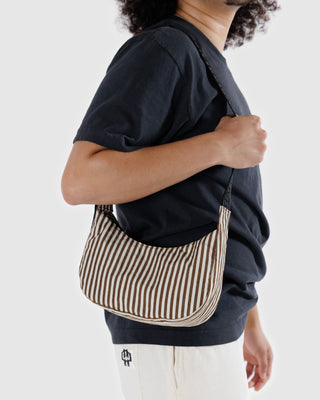 BAGGU Small Crescent Bag - Brown Stripe