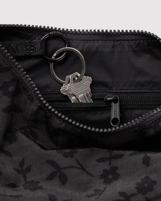 BAGGU Small Crescent Bag - Charcoal Ditsy Floral