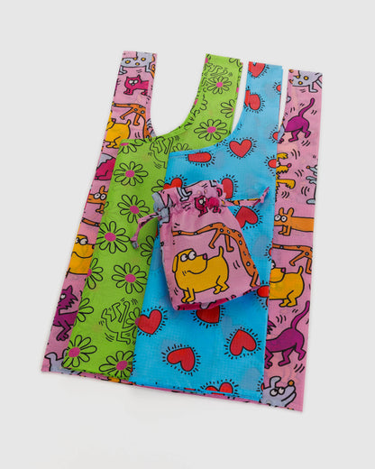 Standard BAGGU - Keith Haring Pets - Sett med 3 stk