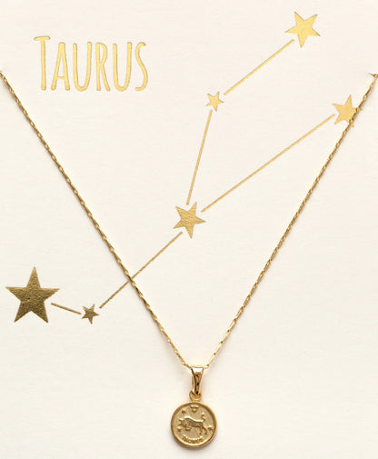 Tiny Zodiac Medallion - Taurus