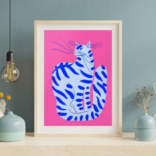 Agathe Singer - Cat with Stripes - Giclée Print A3