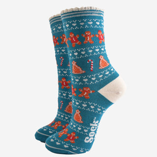 Bambussokker Pepperkaker Teal Str. 36-40