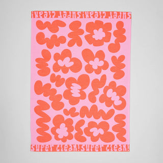 Kjøkkenhåndkle - Super Clean Flowers Pink and Warm Red