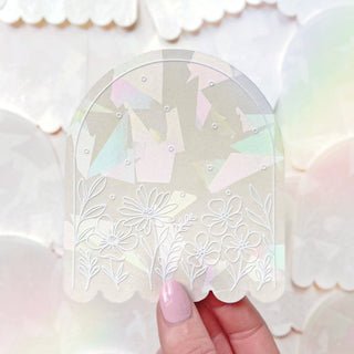 White Florals Suncatcher - Regnbue Vindusdekal