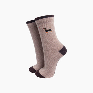 Ullsokker med Brodert Dachs Str. 36-40