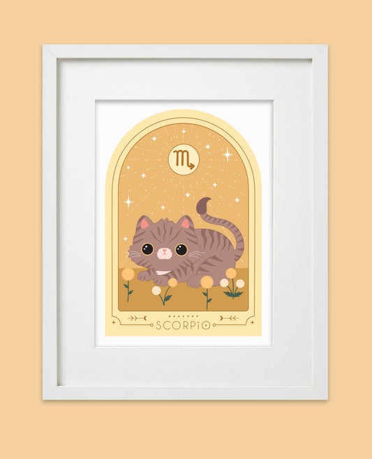 Zodiac Kitty Art Print - Scorpio