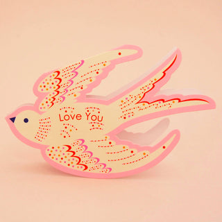 Fugleformet Kort - Love You