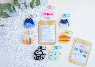 Kawaii Cat Keychain Mystery Bag - Blue Series - Whiskered Wonders Collection