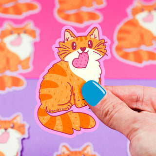 Orange Tabby Cat - Klistremerke
