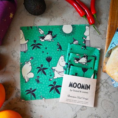 Mummitrollet - Beeswax Wrap "Tending the Earth" - Sett med 3 stk