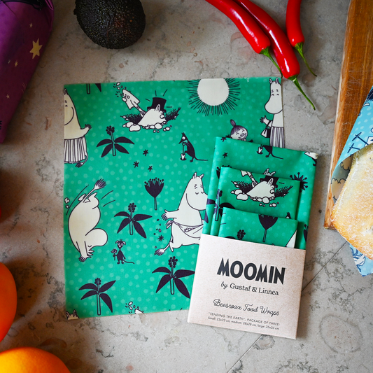 Mummitrollet - Beeswax Wrap "Tending the Earth" - Sett med 3 stk