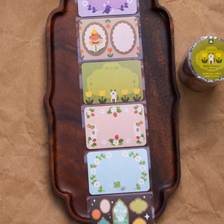 Rull med 100 Etiketter - Retro Frames