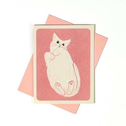 Cat on Glass - Risograf Kort