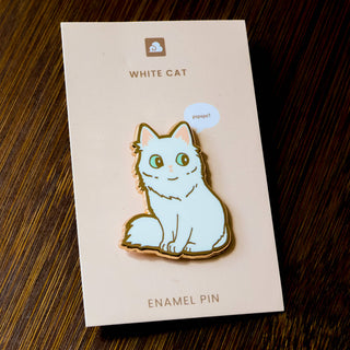 Pins - Hvit Katt