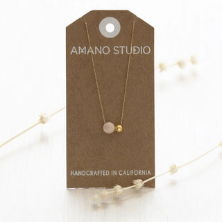 Amano Studio - Gemstone Orbit Halssmykke - Rosekvarts - COLORPOP