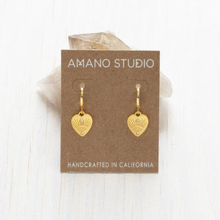 Amano Studio - Heart with Eye Huggie Hoops - COLORPOP