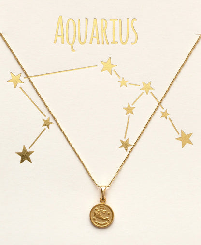 Tiny Zodiac Medallion - Aquarius