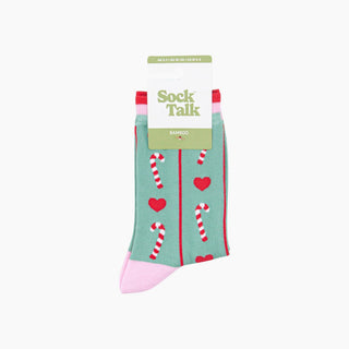 Bambussokker Candy Cane Mintgrønn Str. 36-40