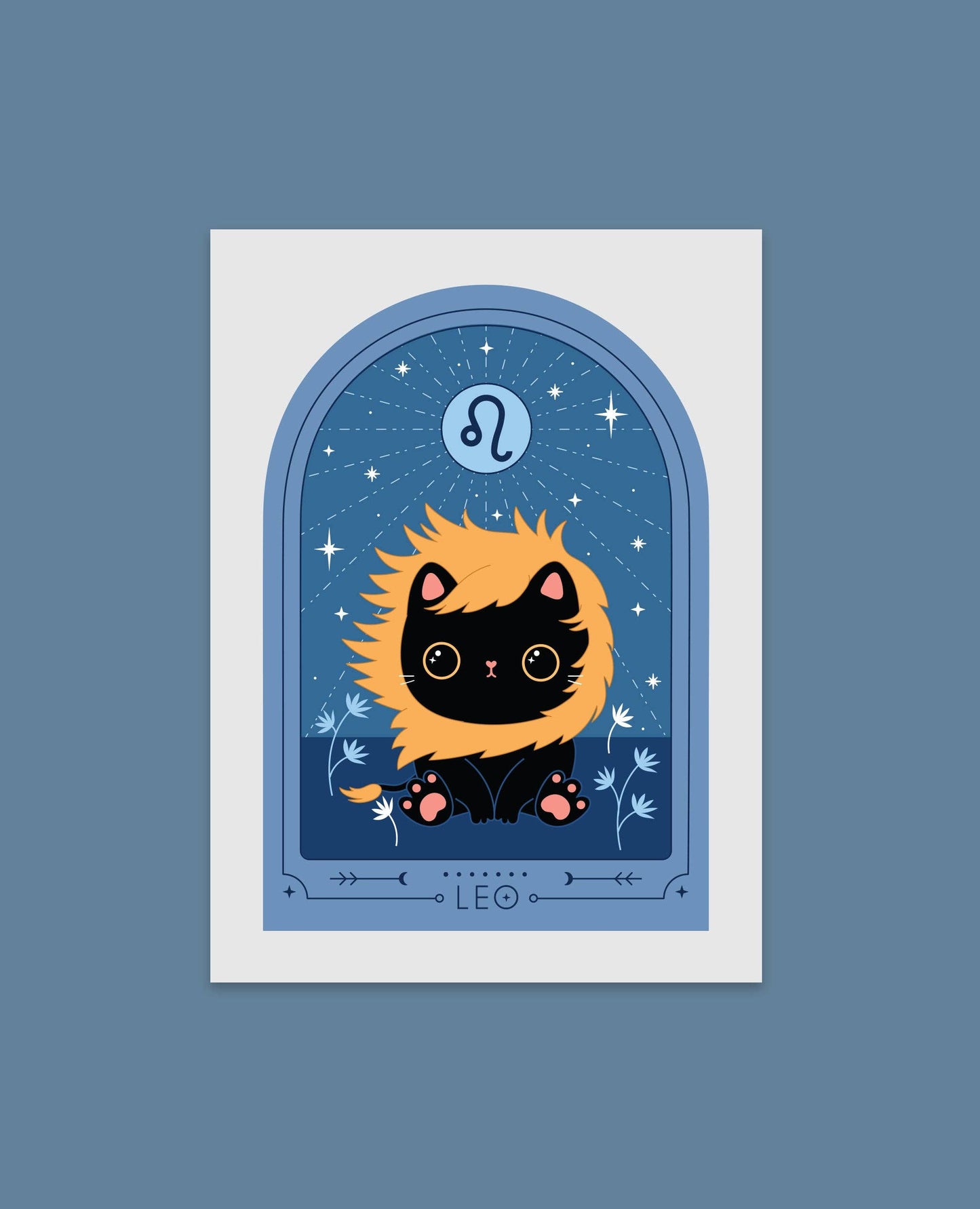 Zodiac Kitty Art Print - Leo