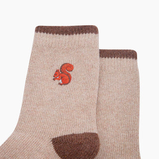 Ullsokker med Brodert Ekorn 36-40