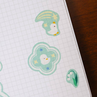 Klistremerkeark Washi - Flower Duck
