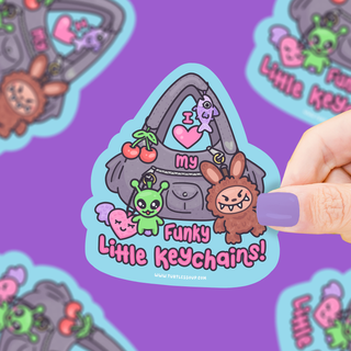 I Love Funky Keychains  - Klistremerke