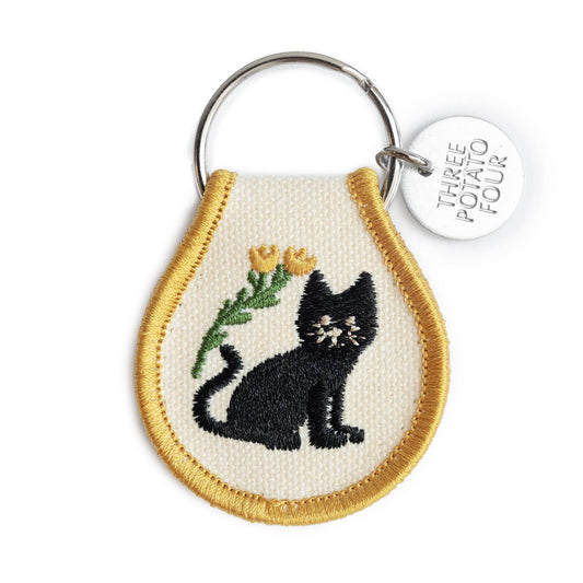 Sort Katt - Brodert Nøkkelring