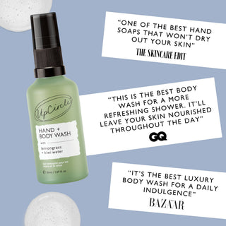 UpCircle Hand + Body Wash – Såpe for hender og kropp med kiwivann (reisestørrelse 50ml)