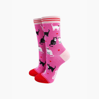 Bambussokker Katter Rosa Str. 36-40