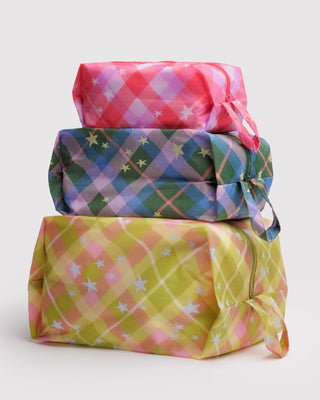 BAGGU - BAGGU 3D Zip Set - Star Plaid - COLORPOP