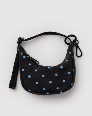 BAGGU - BAGGU Crescent Bag Charm - Black and Sky Blue Micro Dot - COLORPOP
