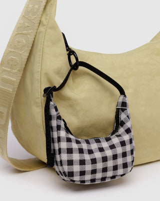 BAGGU - BAGGU Crescent Bag Charm - Black & White Gingham - COLORPOP