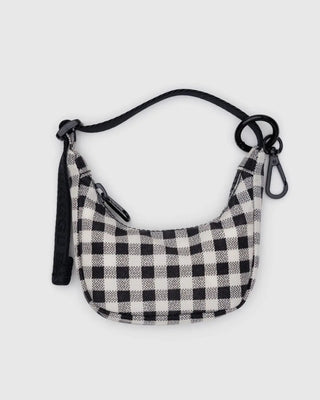 BAGGU - BAGGU Crescent Bag Charm - Black & White Gingham - COLORPOP