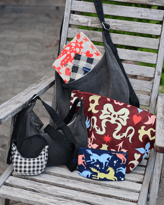 BAGGU - BAGGU Crescent Bag Charm - Black & White Gingham - COLORPOP