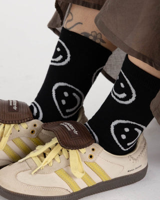 BAGGU - BAGGU Crew Sock - Black Happy - COLORPOP