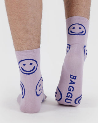 BAGGU - BAGGU Crew Sock - Dusty Pink Happy - COLORPOP