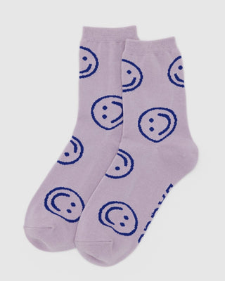 BAGGU - BAGGU Crew Sock - Dusty Pink Happy - COLORPOP
