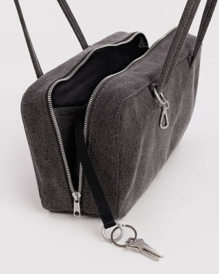 BAGGU - BAGGU Denim Bowler Bag - Washed Black Denim - COLORPOP