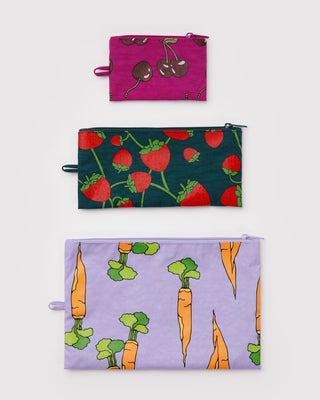 BAGGU - BAGGU Flat Pouch Set - Carrots & Berries - COLORPOP