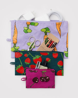 BAGGU - BAGGU Flat Pouch Set - Carrots & Berries - COLORPOP