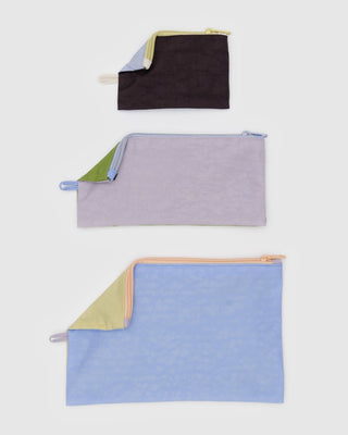 BAGGU - BAGGU Flat Pouch Set - Pastels Colorblock - COLORPOP