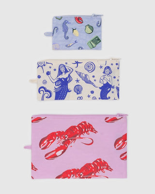 BAGGU - BAGGU Flat Pouch Set - Sea Creatures - COLORPOP