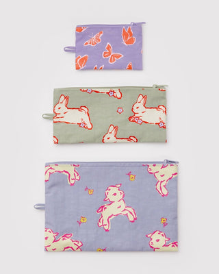 BAGGU - BAGGU Flat Pouch Set - Spring Animals - COLORPOP