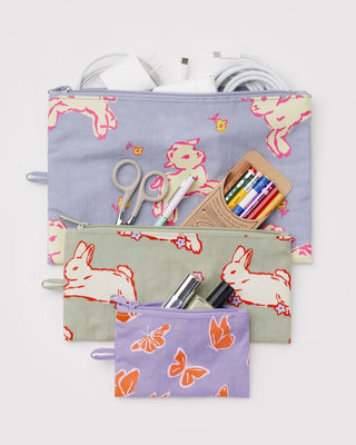 BAGGU - BAGGU Flat Pouch Set - Spring Animals - COLORPOP