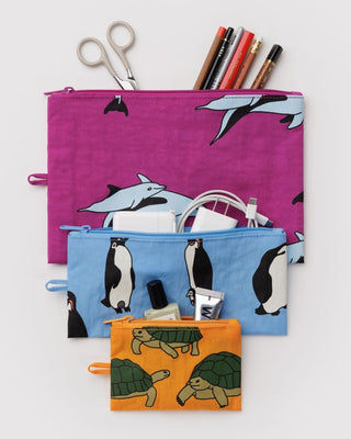 BAGGU - BAGGU Flat Pouch Set - Vacation Animals - COLORPOP