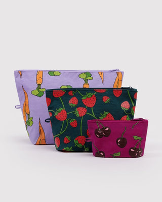 BAGGU - BAGGU Go Pouch Set - Carrots & Berries - COLORPOP