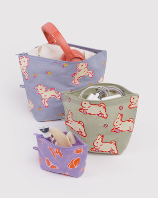 BAGGU - BAGGU Go Pouch Set - Spring Animals - COLORPOP