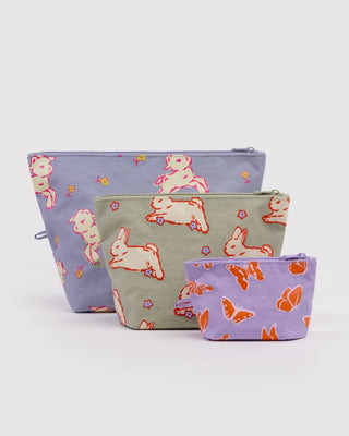 BAGGU - BAGGU Go Pouch Set - Spring Animals - COLORPOP