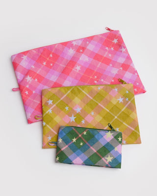 BAGGU - BAGGU Go Pouch Set - Star Plaid - COLORPOP
